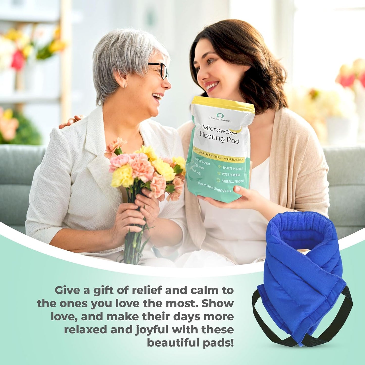 Microwavable Heating Pads for Lower Back, Neck, and Shoulder Pain Relief - Moist Microwave Heating Pad for Muscles and Joints - Microwave Hot Pack Heat Pad for Cramps -2 Heat Pack Blue-Lavender Scent