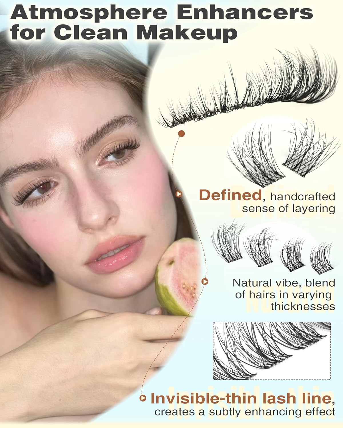 Wispy Lash Clusters Natural Fluffy Cluster Eyelash Extensions 144Pcs Individual Lashes Clusters 10-16mm Eyelashes Clusters for DIY Lash Extensions Weightless & Soft Cluster Eyelashes