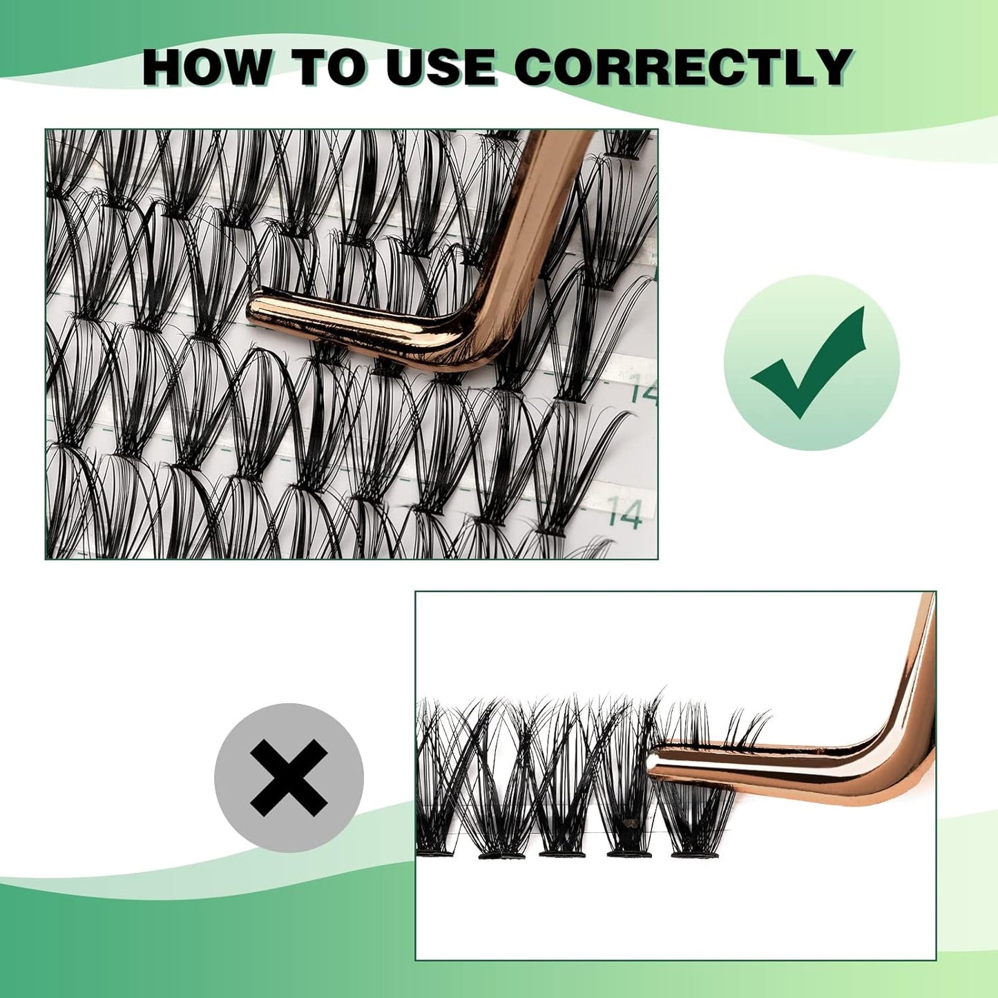 Lash Clusters 300pcs Individual Lashes 30D 0.07D Curl 14mm DIY Eyelash Extension KEYYOU Large Tray Volume Soft&Natural Eyelash Clusters(30D-0.07D,14)