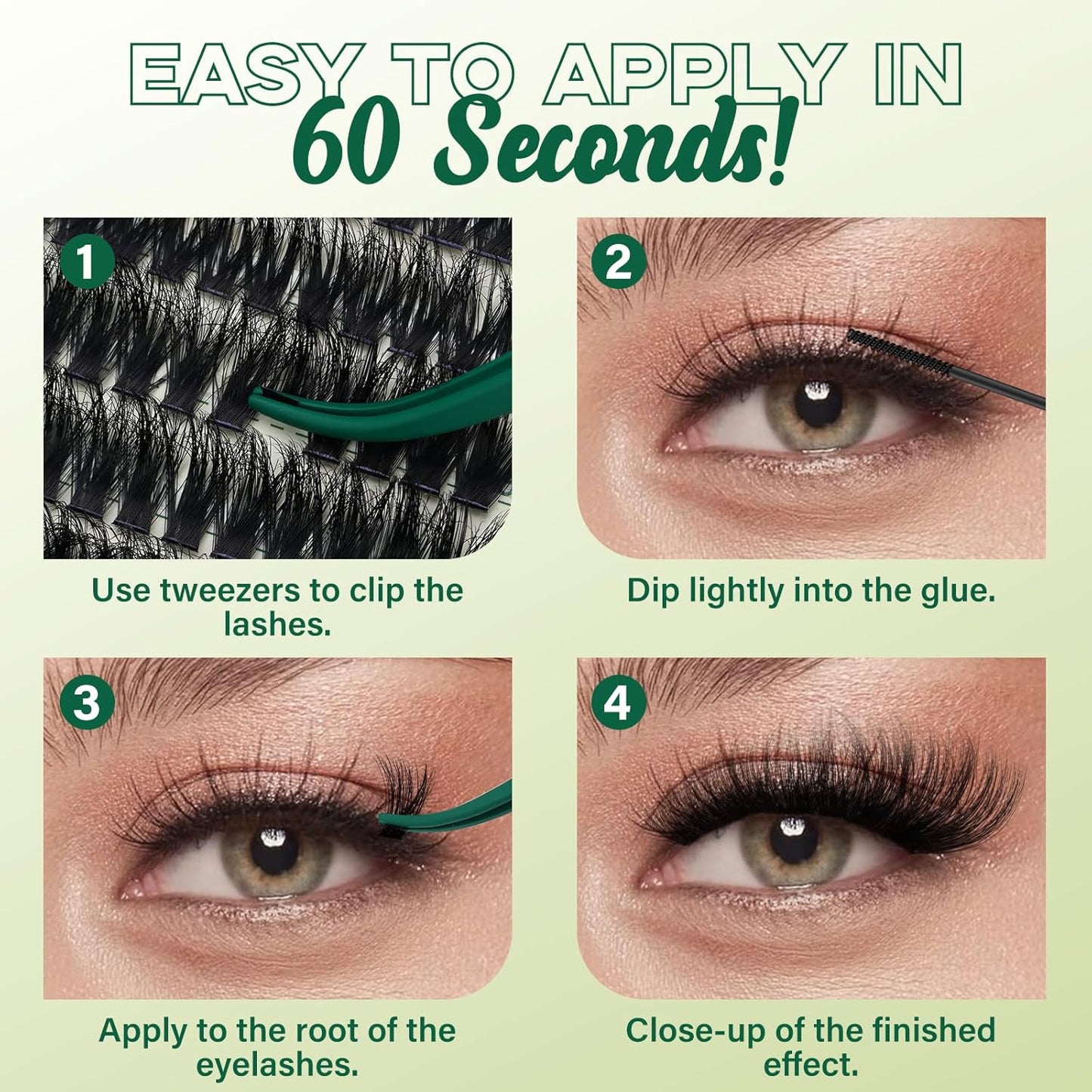 Clusters 3D Effect Eyelash Clusters 280pcs 80D D Curl 9-18MIX Individual Lashes Wispy Lashes Volume Cluster Lashes Natural Soft DIY Lash Extension(3D-80D-D-9-18MIX)