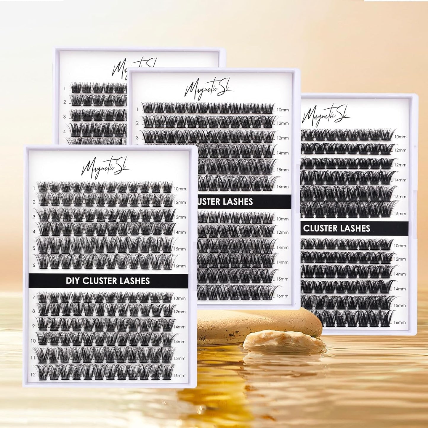 Lash Clusters 144 Pcs Individual Lashes Clusters Eyelash Extensions False Eyelashes DIY Lash Extension Reusable False Eyelashes Natural Look Mix 10-16mm C D Curl-DM01