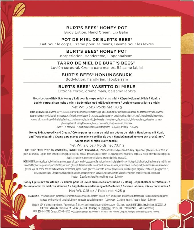 BURTS BEES Honey Pot Gift Set, 1 EA