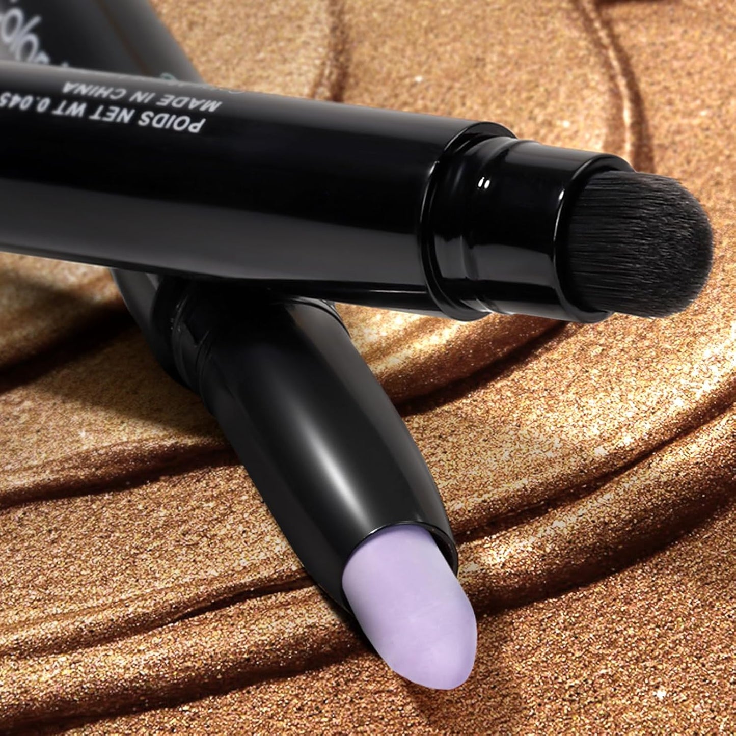 Cream Waterproof Hypoallergenic Eyeshadow Stick, long wear Metallic Glitter Matte Eye Shadow Pencil With Makeup Brush, Eye Brightener, 40 Periwinkle Matte