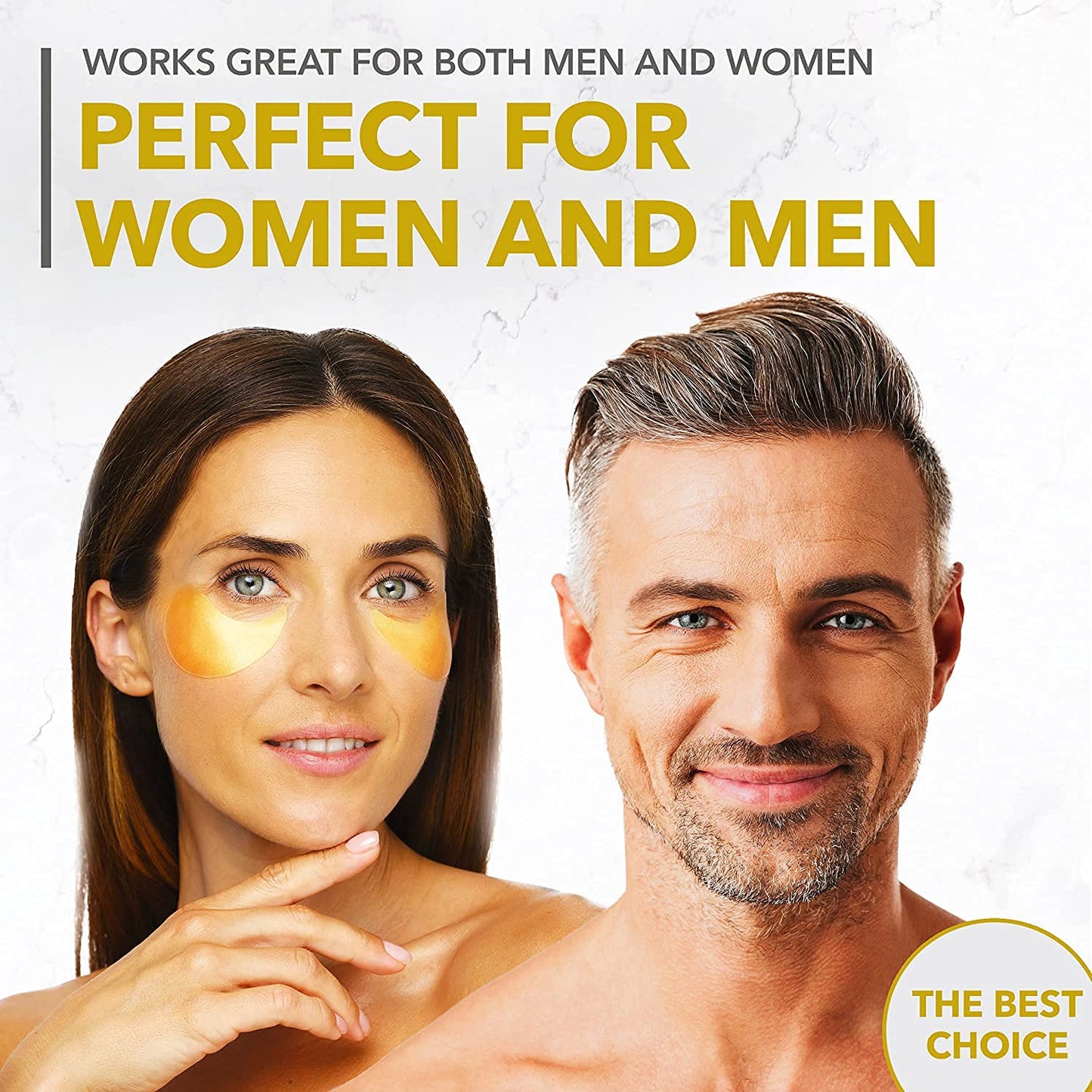 Under Eye Mask for Dark Circles and Puffiness, Eye Bags, Wrinkles, 24k Gold Under Skincare Eye Treatment Patches for Puffy Eyes with Collagen for Women and Men - Under Eye Gel Pads