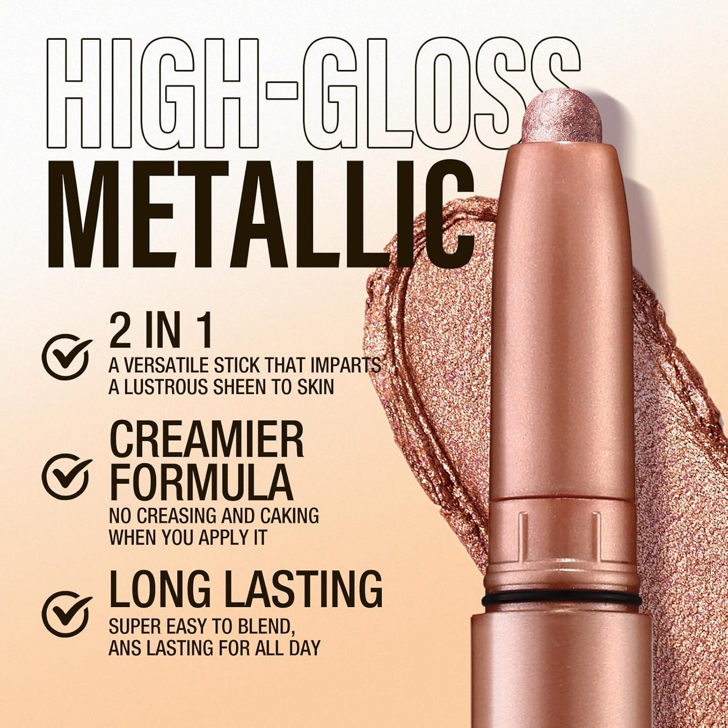 Jolilab Eyeshadow Stick Set, 2 Colors Matte Professional Bright-Colored Contouring and Highlight Stick, Cream Waterproof Long Lasting High Pigmented Eye Shadow. (2, 07+07 2pcs)