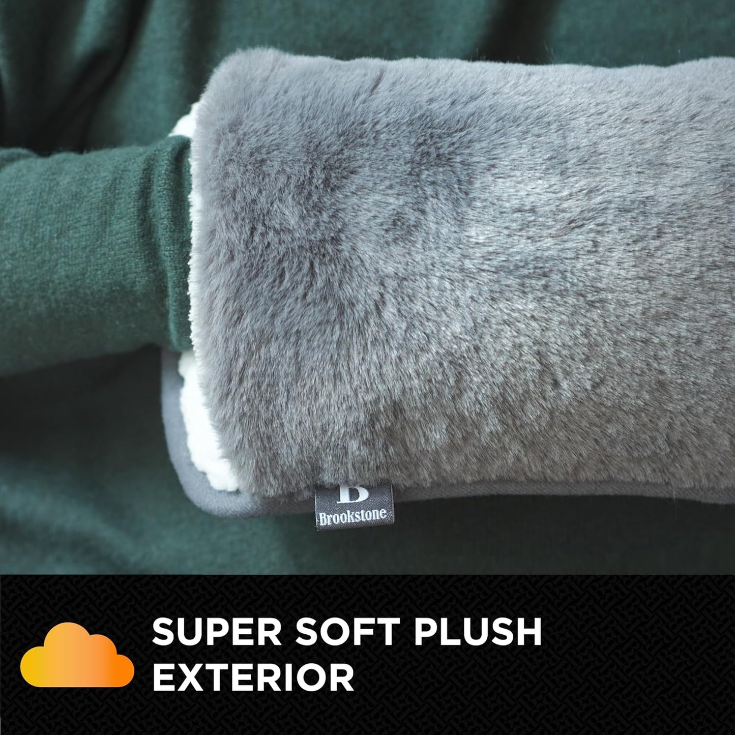 Brookstone Faux Fur Hand Warmer | Soothe Cold Hand Muff with Microwavable Gel Pack for Long Lasting Heat | Cozy Sherpa & Plush Lining for Ultimate Comfort | Hand Muffs for Women & Men