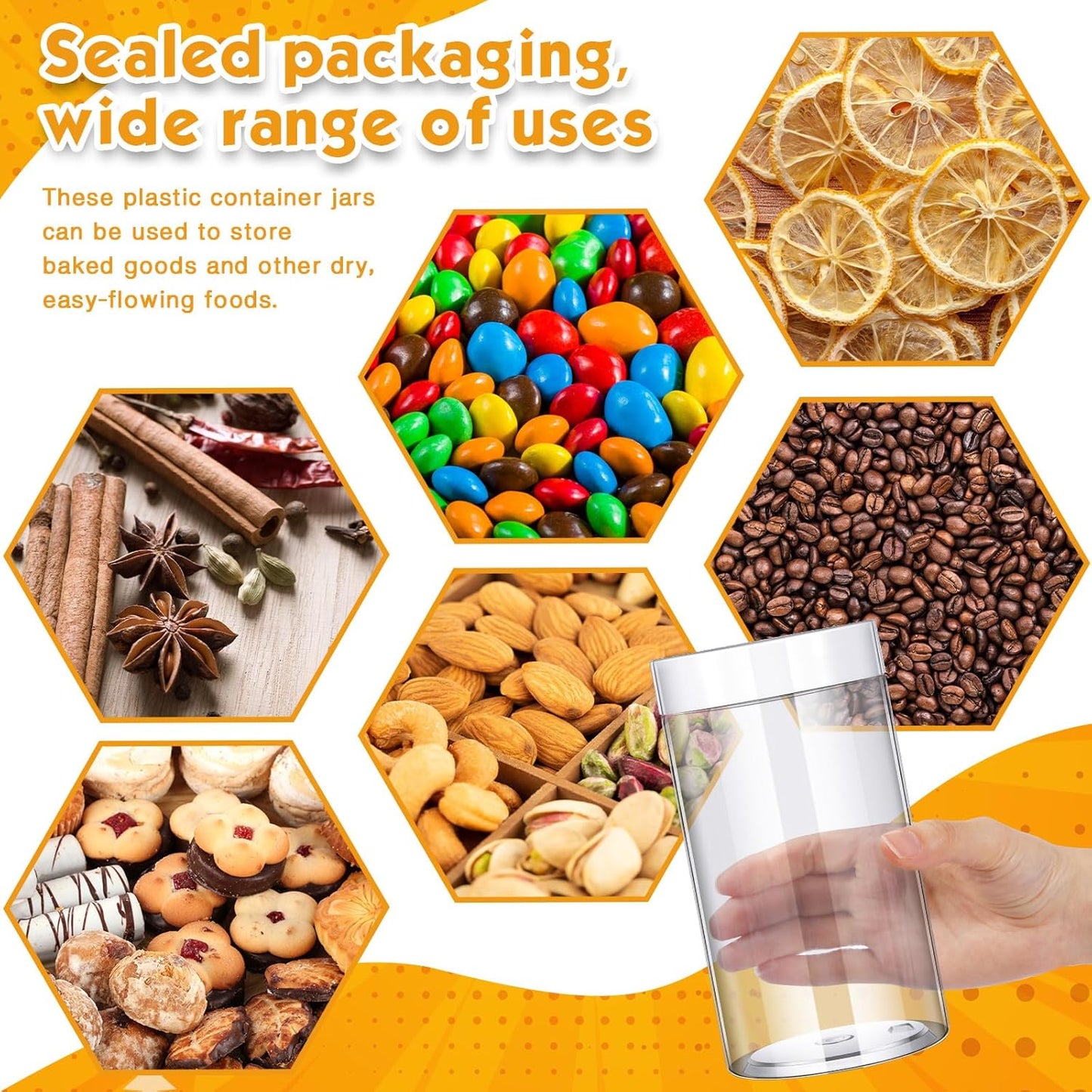 SATINIOR 24 Pieces Empty Clear Plastic Jars with Lids Round Storage Containers Wide Mouth for Beauty Product Cosmetic Cream Lotion Liquid Butter Craft and Food(White Lid,32 oz)