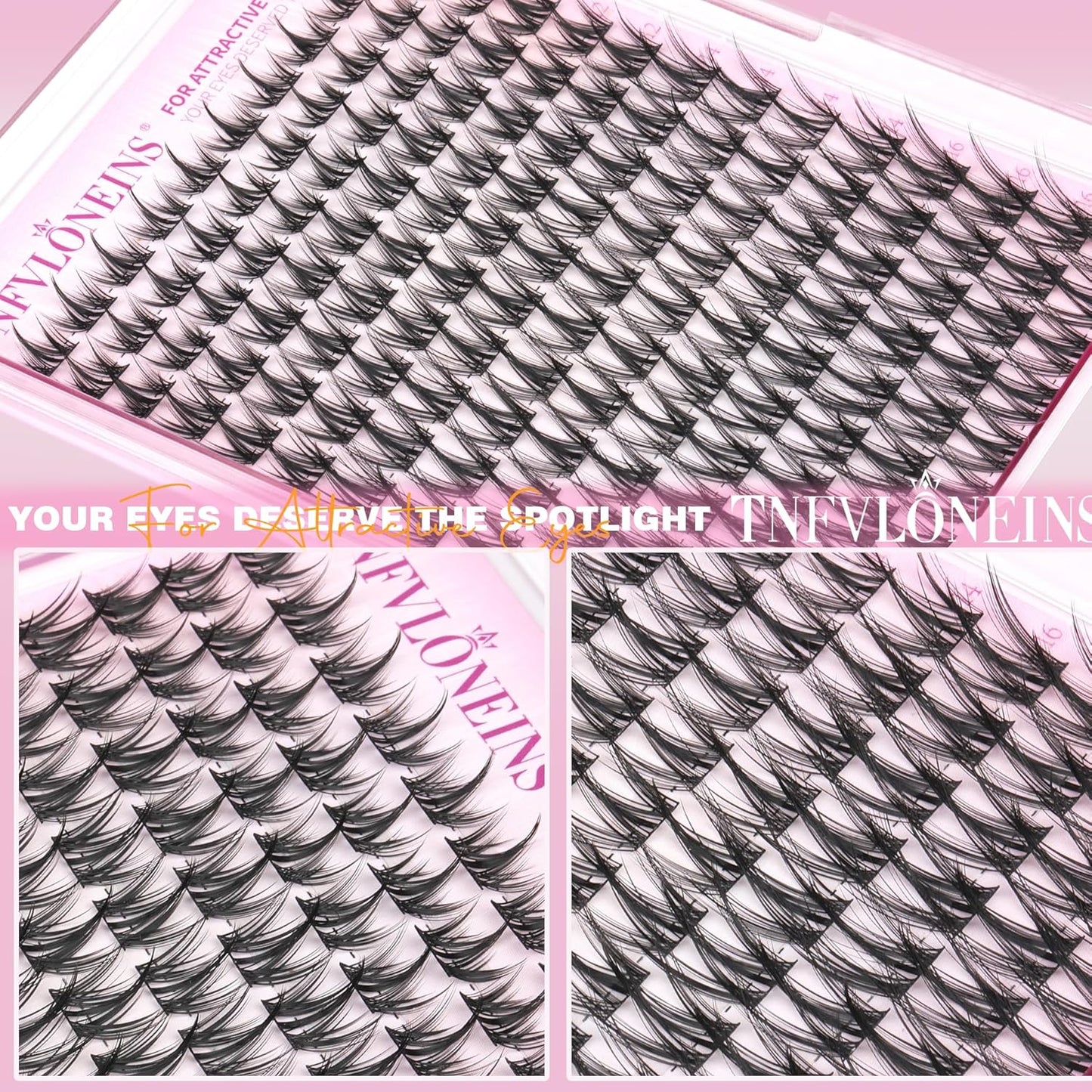 Wispy Lash Clusters Manga Cluster Eyelash Extensions Natural Fairy Eyelash Clusters 140Pcs Individual Lashes Clusters CC Curly Spiky Lash Extension by TNFVLONEINS