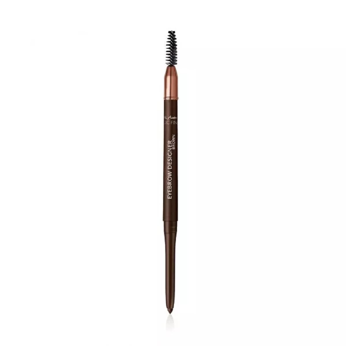 M. Asam MAGIC FINISH Eyebrow Designer Brown - 4-in-1 eyebrow pencil with rotating mine & spiral brush, perfect shape & fullness thanks to powdery texture, optimal brow arch, eye make-up, 0.01 Oz