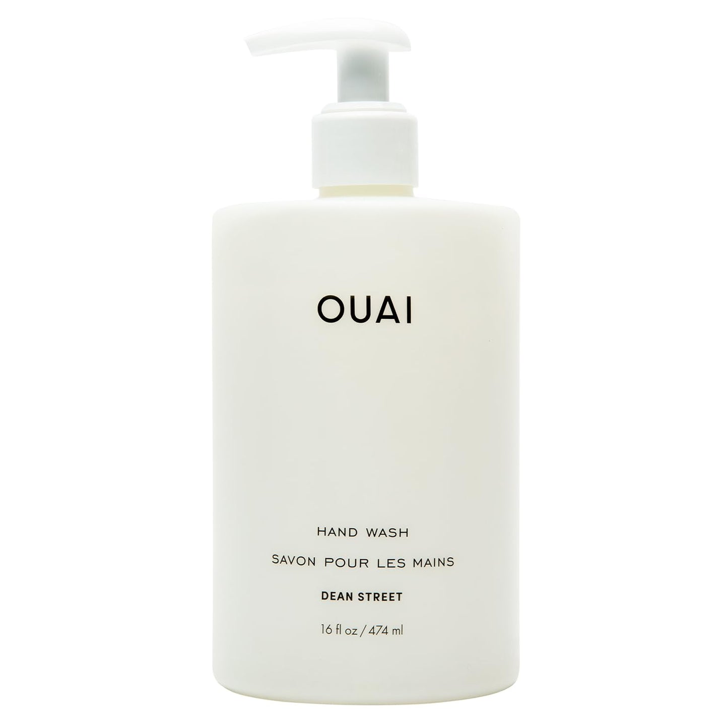 OUAI Hand Wash, Dean Street - Liquid Hand Soap with Jojoba, Avocado, & Rose Hip Oil for Replenished Skin - Gentle Exfoliating Kitchen & Bathroom Soap (16 Fl Oz)