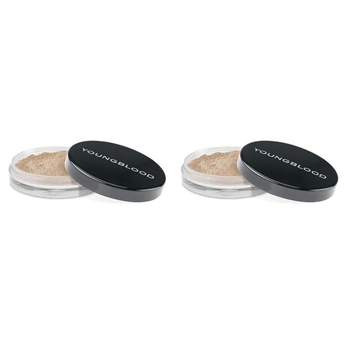 Youngblood Loose Mineral Foundation, Cool Beige | Loose Face Powder Foundation Mineral Illuminating Full Coverage Oil Control Matte Lasting | Vegan, Cruelty Free (Pack of 2)