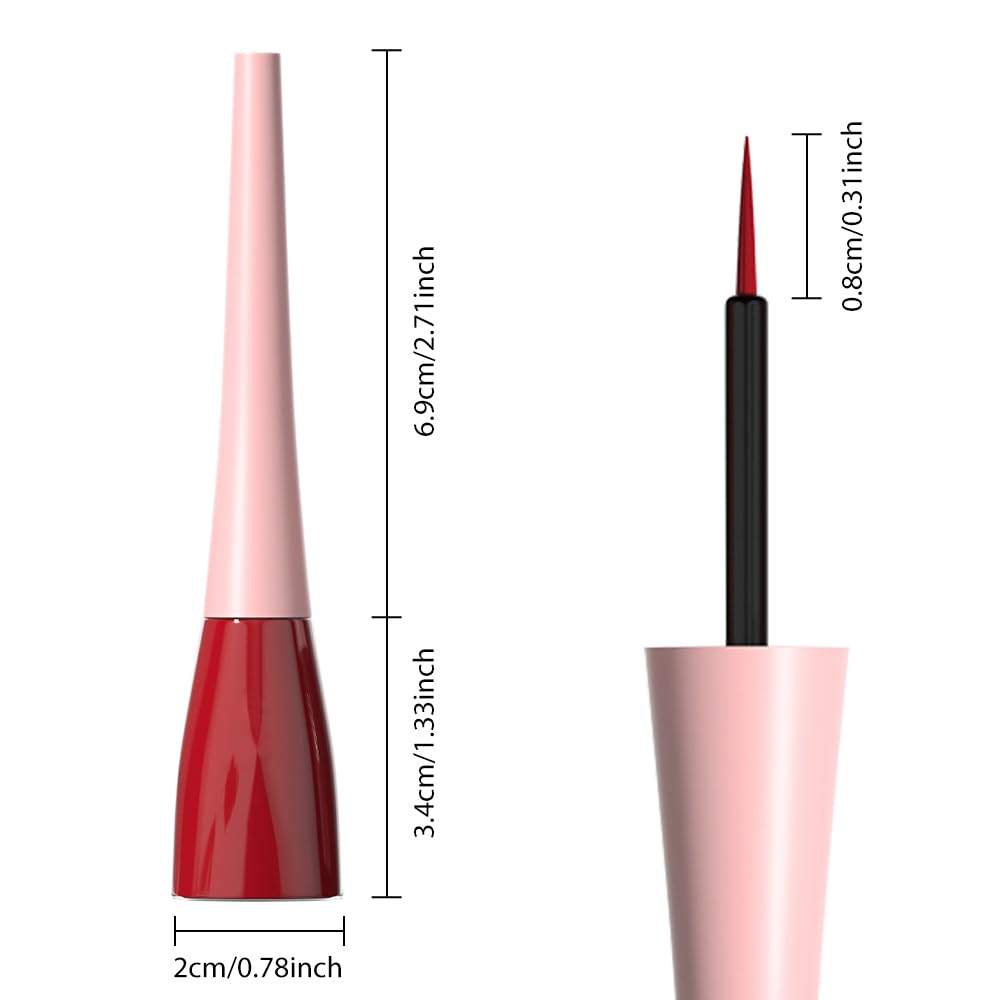 evpct 1Pcs Dark Red Liquid Eyeliner Waterproof Dark Red Eye Liners for Women, Eyes Wing Eyeliner Stamps Shapes Colored Eyeliner delineador de ojos a prueba de agua contra el agua blanco para ojos