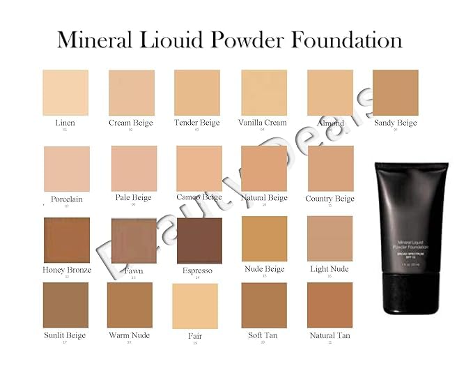 Mineral Liquid Powder Foundation Broad Spectrum SPF 15 Pack of 2 (Porcelain)