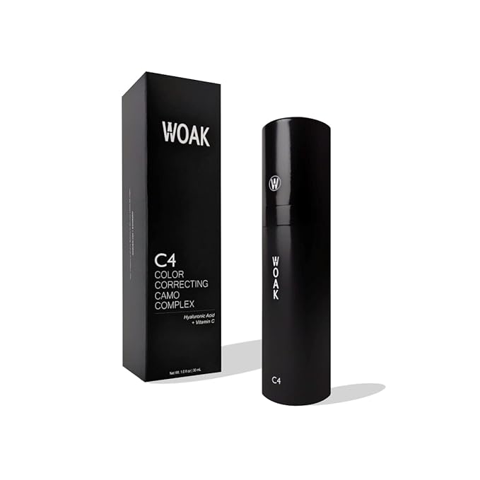 WOAK C4 – Men's Tinted Moisturizer BB CC Cream Foundation – Color Correcting Camo Complex – Hybrid Skin Care (Tan)