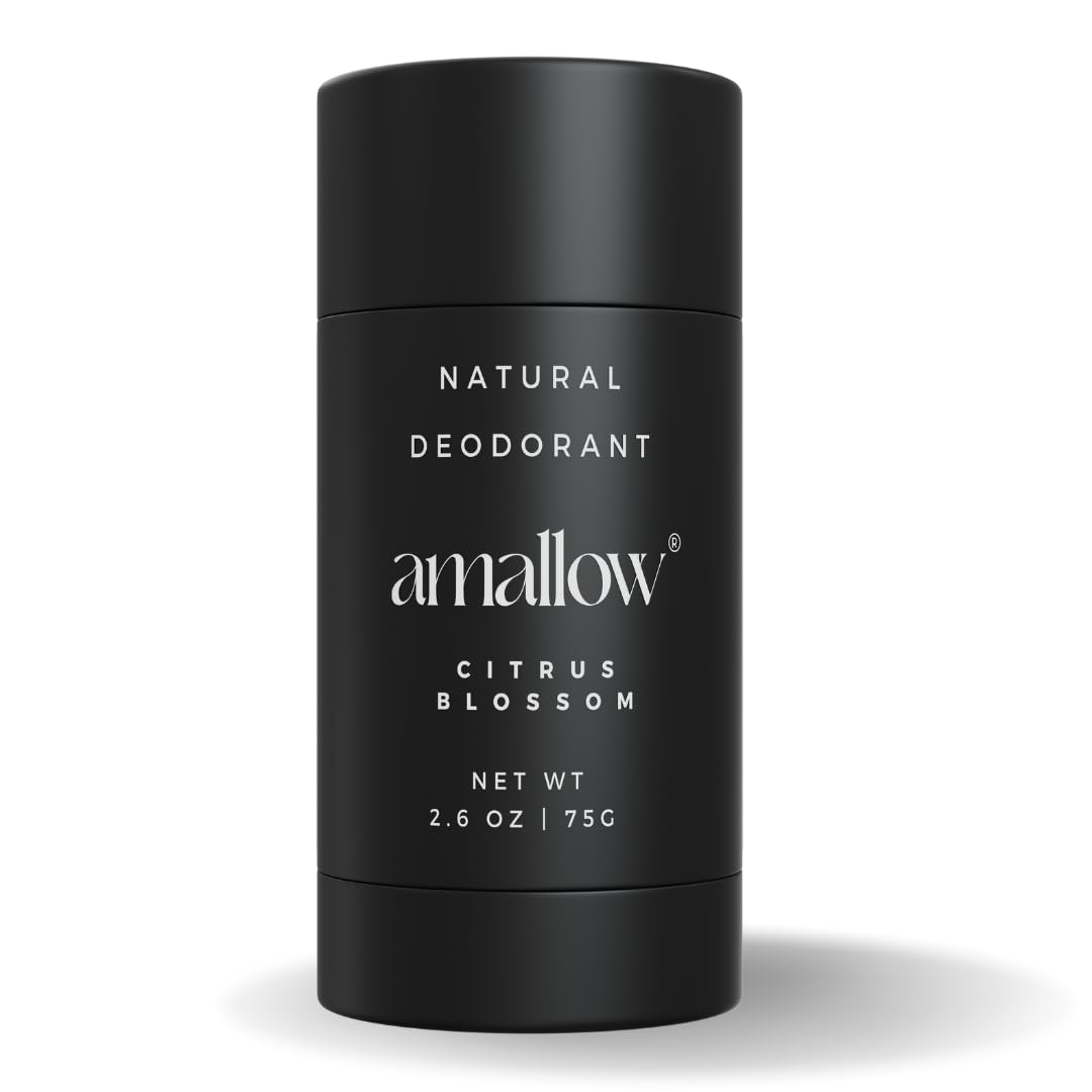Amallow - Natural Deodorant – Aluminum Salt-Free, Tallow-Based, Baking Soda-Free, with Magnesium & Zinc – Long-Lasting Odor Protection – Handcrafted in the USA – 2.6 oz (Citrus Blossom)