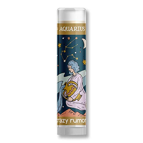 Crazy Rumors Aquarius Zodiac All Natural, Plant Based Lip Balm to Moisturize and Nourish your Lips - Air Blend (Vanilla Cream, Fresh Berry and Botanical Lavender)