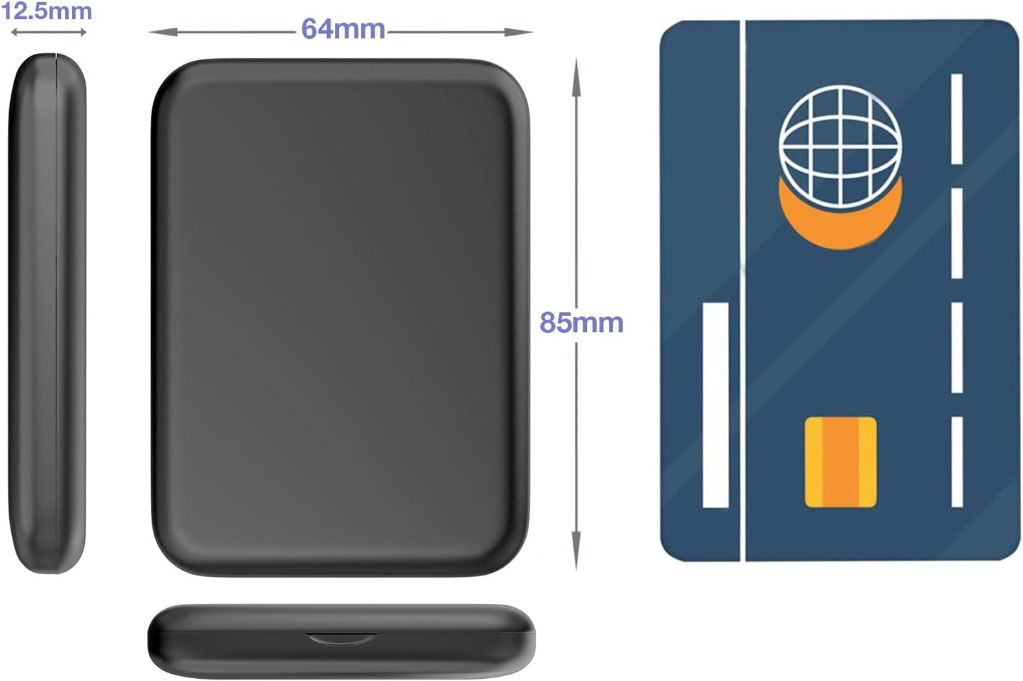 wobsion Small Mirror with Lights,LED Compact Makeup Mirror,1x/3x Mini Travel Mirror with Magnification,Portable Hand Held Mirror for Purse,Pocket,Gifts for Girls,Black