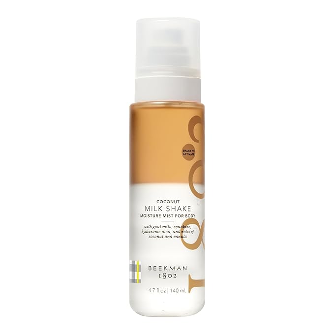Beekman 1802 Coconut Cream Milk Shake - Body Mist - 4.7 fl. oz - With Hyaluronic Acid & Jojoba Oil - Instantly Moisturizes, Hydrates & Softens - Good for Sensitive Skin - Cruelty Free