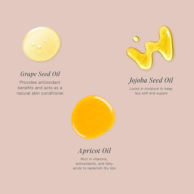 Jouer Bonnes Fêtes Deluxe Mini Lip Oil - Tinted Hydrating Lip Oil Gloss – Moisturizing Dry Lip Treatment Serum - Fragrance Free Tinted Lip Oil - Jojoba Seed Oil and Apricot Oil Formula - Valued at $42