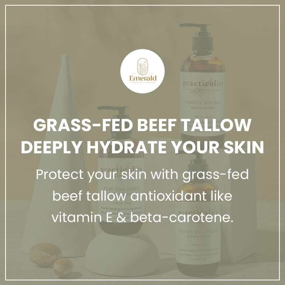 Practicality That Spa Smell Tallow Lotion l Grass Fed Beef Tallow for Skin l All Skin Types ; 2.0 FL Oz l 1 Pc (2oz)