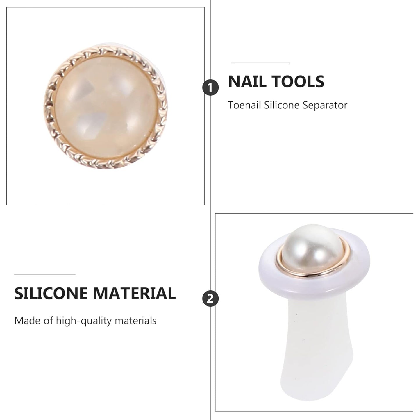 Beaupretty 16 Pieces Tool Divider for Polish Toes Pearls Professional Toenail Spacers Tools Finger Silicone Stylish Separators Toe Separator