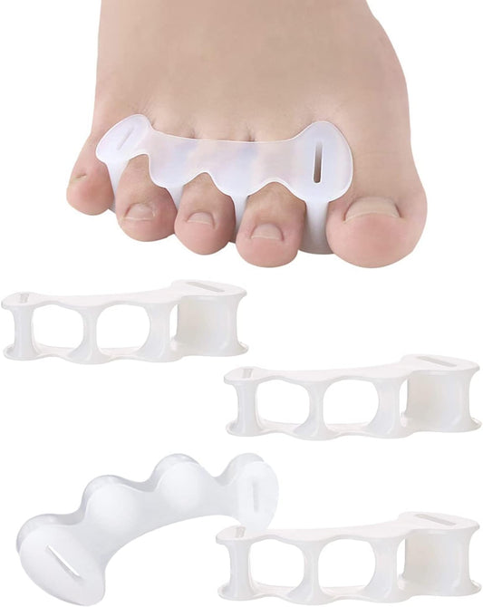 2Pairs Toe Separators Toe Spacers for Women Men to Correct Bunion, Relieve Feet Pain, Foot Alignment, Toe Straighteners for Hammertoes, Plantar Fasciitis (M, Women Shoe Size 9-12.5, Men: 7-11)