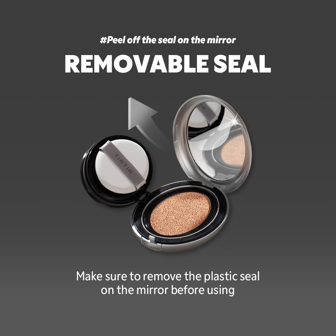 [*Mini Size*] TIRTIR Aura Glow Silver Cushion | Korean Cushion Foundation, (#21C Cool Ivory, 0.15 Fl Oz)