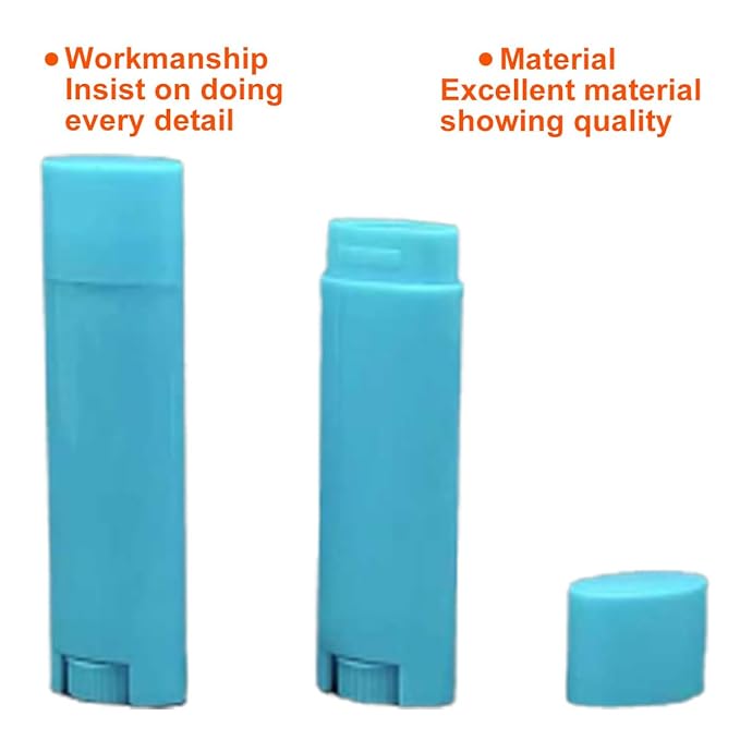 5ml 25Pcs Empty Oval Deodorant Lip balm Tubes Containers Twist-up Refillable Containers for Lipstick,Chapstick,Homemade Lip balm,DIY Deodorants(Sky Blue)