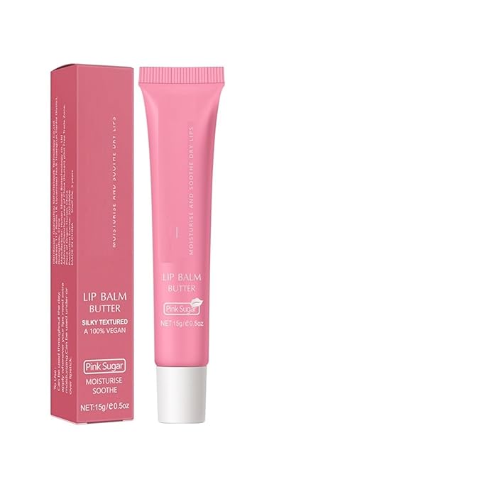 6 Color Hydrating Lip Butter Balm, Moisturizing Lip Repair, Lightweight Nourished Lip Glossy Christmas for Women (06 Pink Sugar)