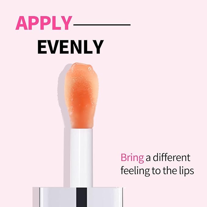 Boobeen Hydrating Lip Oil, Clear Lip Gloss Plumper, Lip Balm for Dry Cracked Lips,Long Lasting Lip Moisturizer Oil for Smoother Lip