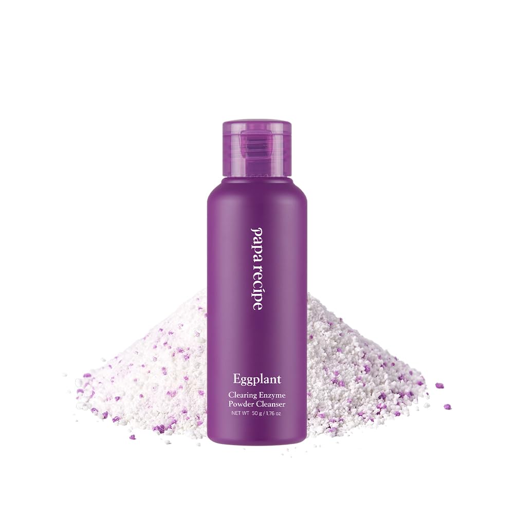 Papa Recipe Eggplant Enzyme Powder Cleanser - Soft Exfoliating Facial Wash for Sensitive Skin (50g, 1.72oz) - Korean Skincare for Radiant, Smooth Complexion, Safe for sensitive skin