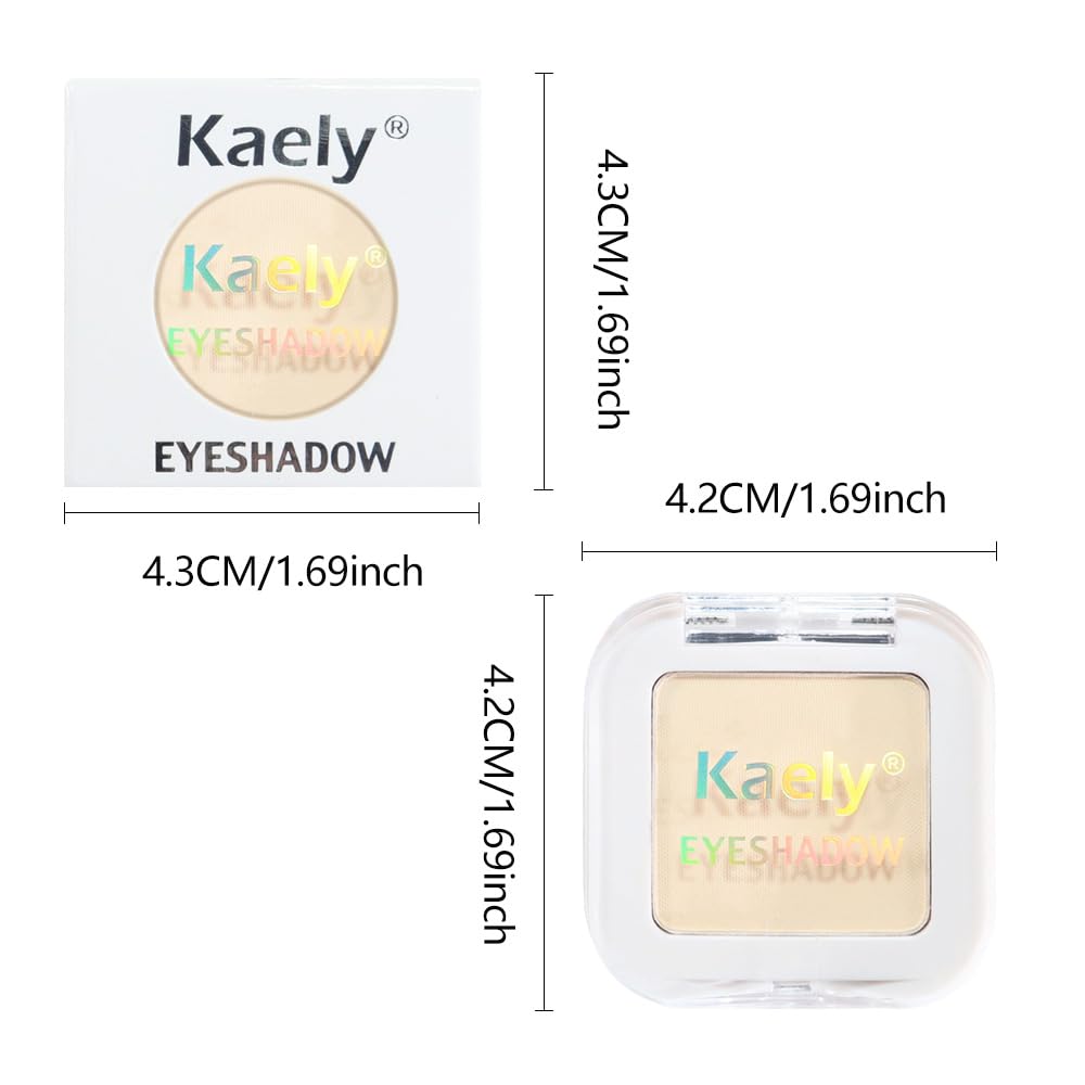 Kaely Single Eyeshadow Makeup, Vanilla Nude Beige Neutral Powder Matte Eye Shadow for Older Women, Monochrome Eye Shadow Palette Pigmented Waterproof, sombras para ojos, Lightweight Blendable, 17