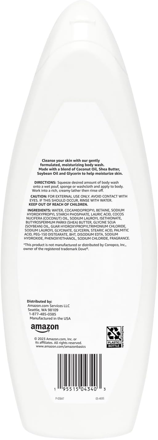 Amazon Basics Body Wash for Moisturizing Skin, Fresh, 22 fl oz (Pack of 2)