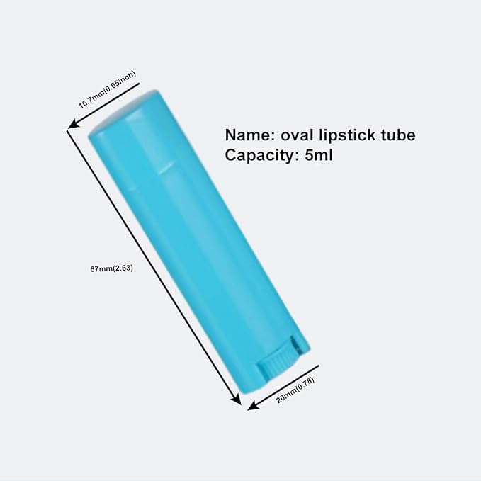 5ml 100Pcs Empty Oval Deodorant Lip balm Tubes Containers Twist-up Refillable Containers for Lipstick,Chapstick,Homemade Lip balm,DIY Deodorants(Sky Blue)