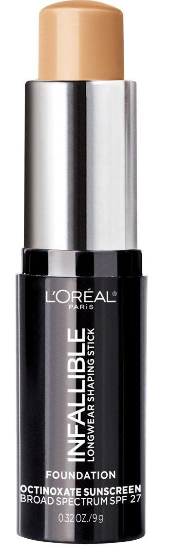 L'Oreal Paris Makeup Infallible Longwear Shaping Stick Foundation, 407 Natural Beige, 1 Tube, 0.32 Ounce