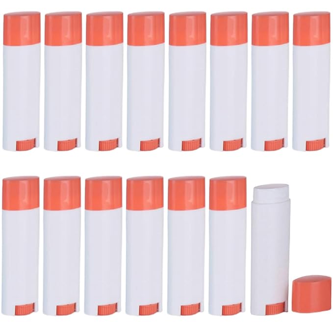 5ml 100Pcs Empty Oval Deodorant Lip balm Tubes Containers Twist-up Refillable Containers for Lipstick,Chapstick,Homemade Lip balm,DIY Deodorants(Pink White)