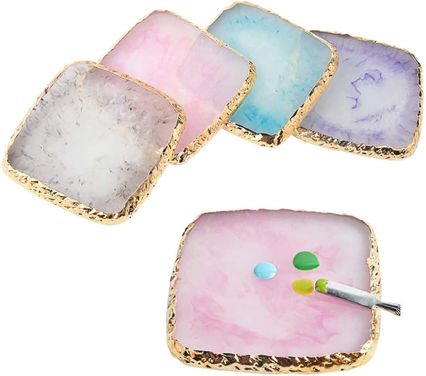 1 Pcs Resin Nail Art Palette Nail Art Cosmetic Mixing Palette Color Mixing Pigment Plate Polish Holder Drawing Color Palette