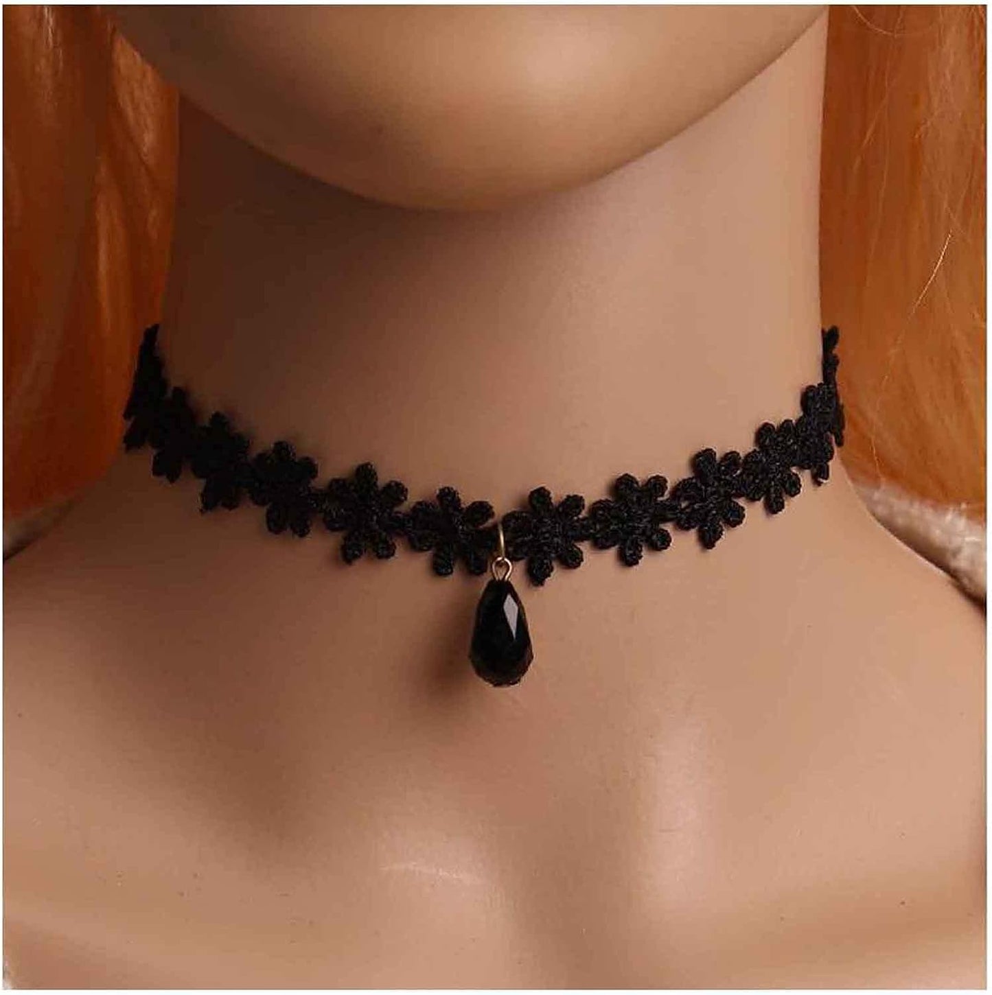 Black Choker Necklace Crystal Necklace Chain Short Collar Necklace Jewelry for Women and Girls