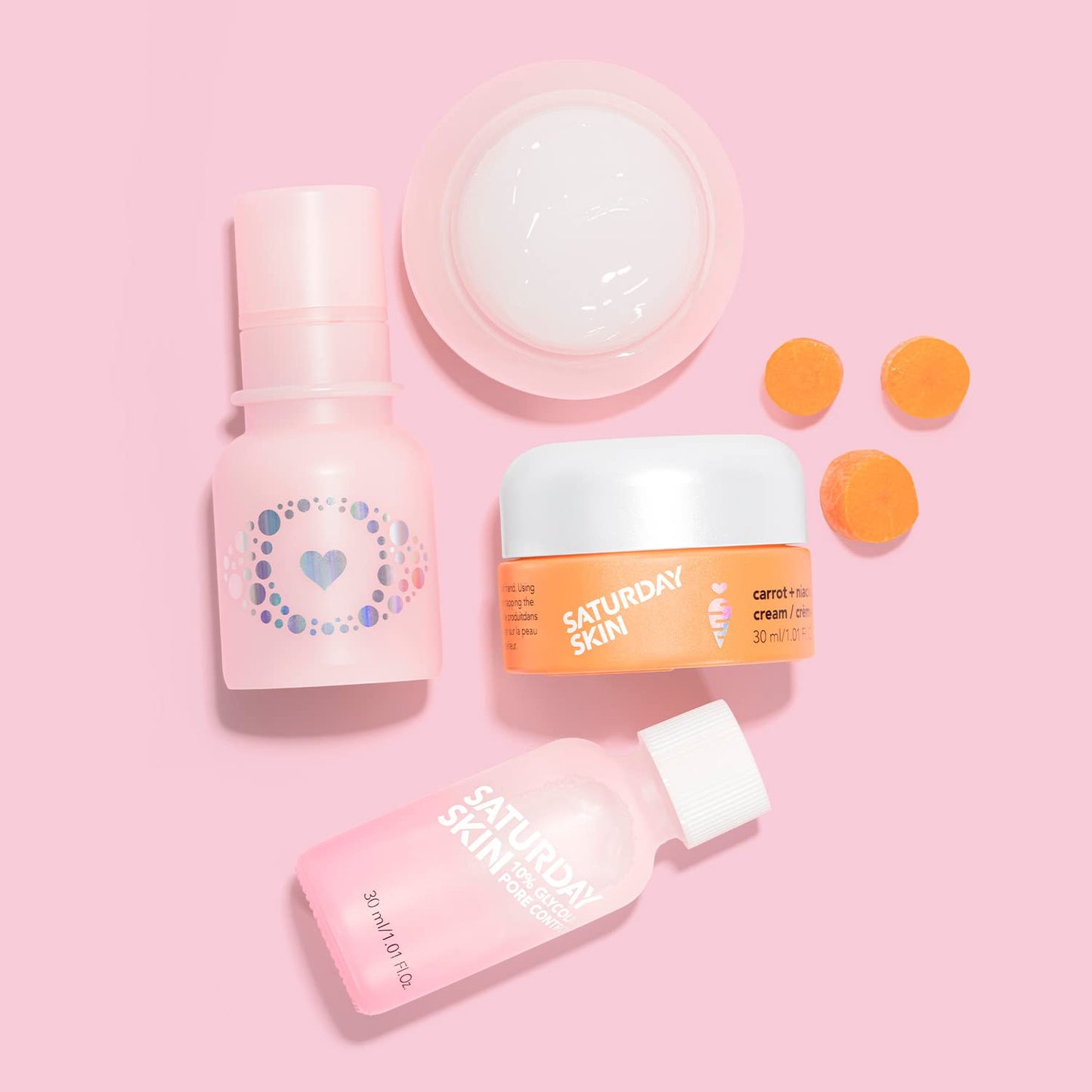 Saturday Skin Face Moisturizer Water Cream Mini Size, Vegan Natural Facial Moisturizer Oil-free Gel Cream From Alaska Glacier Water Day & Night Cream Hydrating and Reduce Wrinkles(1.01 Fl Oz (30ml))