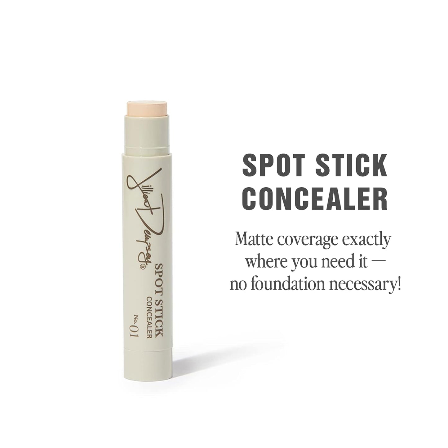 Jillian Dempsey Spot Stick Concealer | Easy Blending Matte Concealer for Blemishes & Uneven Skin Tones | Shade No. 01 Alabaster with Cool Pink Undertones