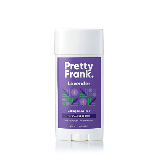 Pretty Frank Natural Aluminum-Free Deodorant Stick, Baking Soda-Free, Lavender (1-Pack) | Sensitive Skin Friendly, Effective Odor Control for Women & Men, Organic Ingredients and Essential Oils