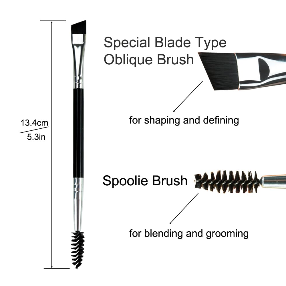Upgraded Eyebrow Stamp Pencil Kit for Makeup, With Waterproof Pen, Black Eyeliner, Pomade, Specially Customized Blade Shaped Brush and Razor