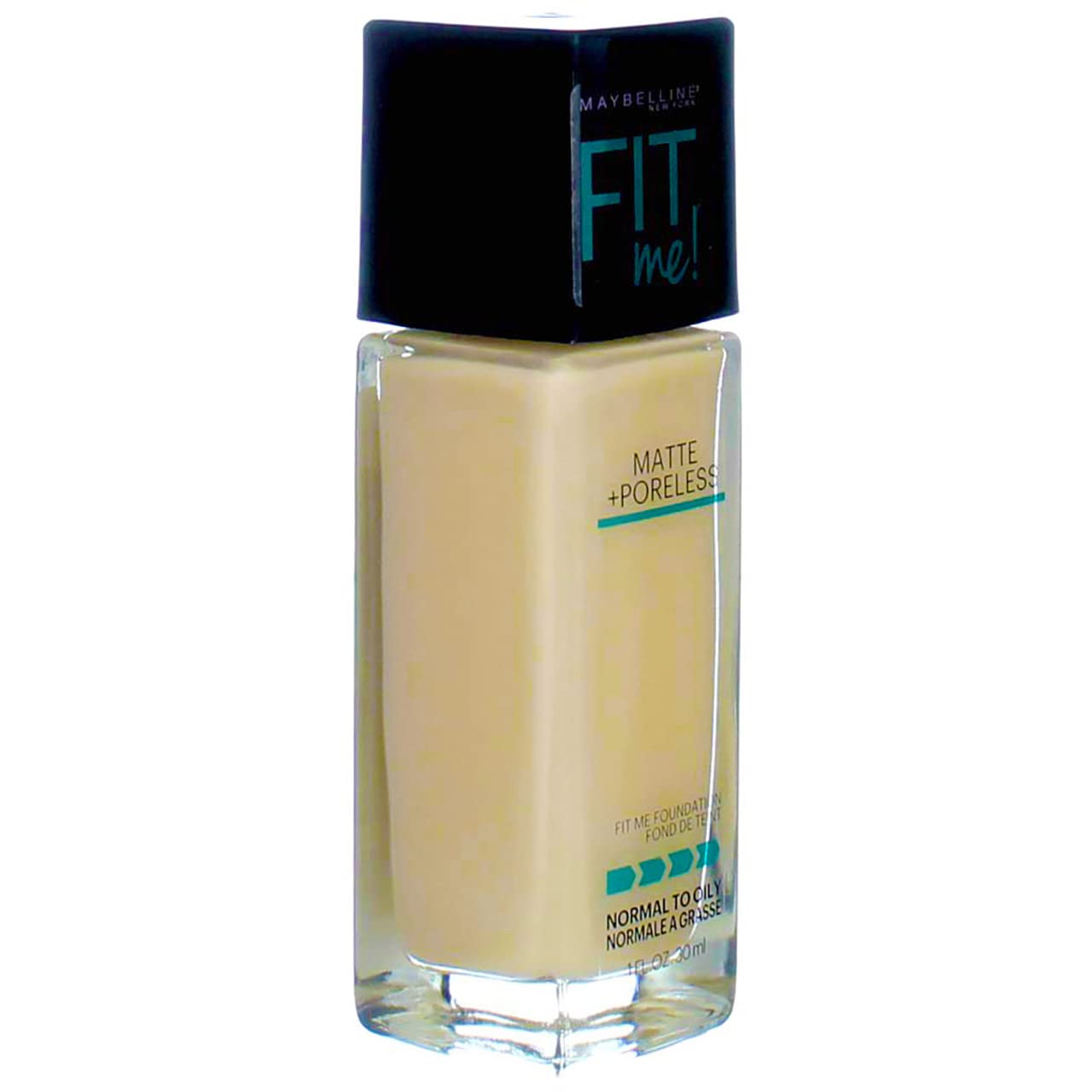 Maybelline New York Fit Me! Matte + Poreless Foundation, Porcelain [110] 1 oz (Pack of 3)