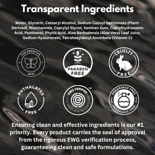 Face Duo – EWG Verified Face Wash (5 fl oz) & Moisturizer (1.7 fl oz), Removes Dirt, Hydrating Set with Aloe, Niacinamide, Vitamin C & Squalane