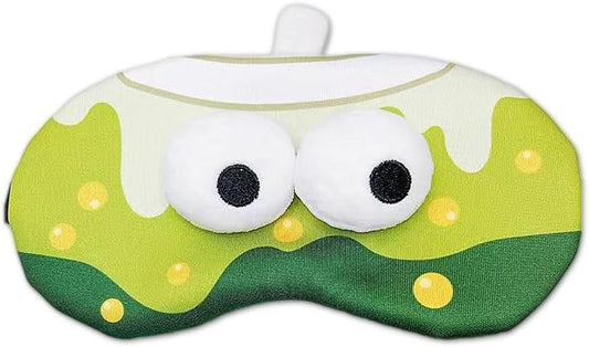 PERFECTSIGHT Sleep Eye Masks, Cute Plush Sleep Eye Cover Lightweight Adjustable Eyeshade Faux Fur Mask Cover for Women Men Sleep Travel Nap, Bubble Tea