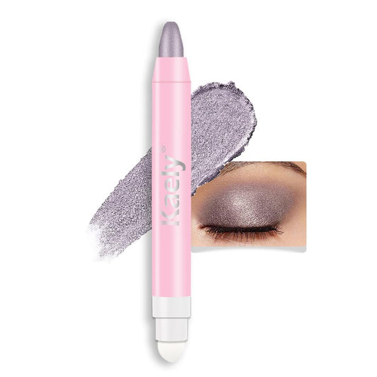 evpct 1Pcs Smoky Amethyst Shimmer Cream Eye Shadow Brightener Sticks for Eyes Waterproof Pigmented, Double Ended Cream Eyeshadow Stick Pencil Pen with Applicator, Eye Shadow Palette Highlighter Makeup