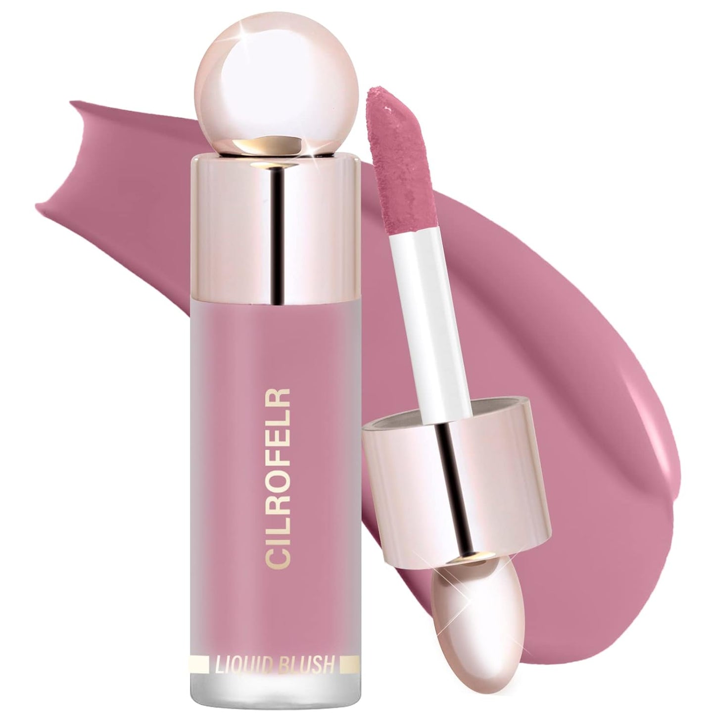 Cilrofelr Dewy Liquid Blush, Soft Cream Liquid Blush for Cheek, Buildable & Blendable Pigment, Lightweight & Smooth Texture, Longwear Formula for a Soft, Natural Flush (04 Rosy Mauve)