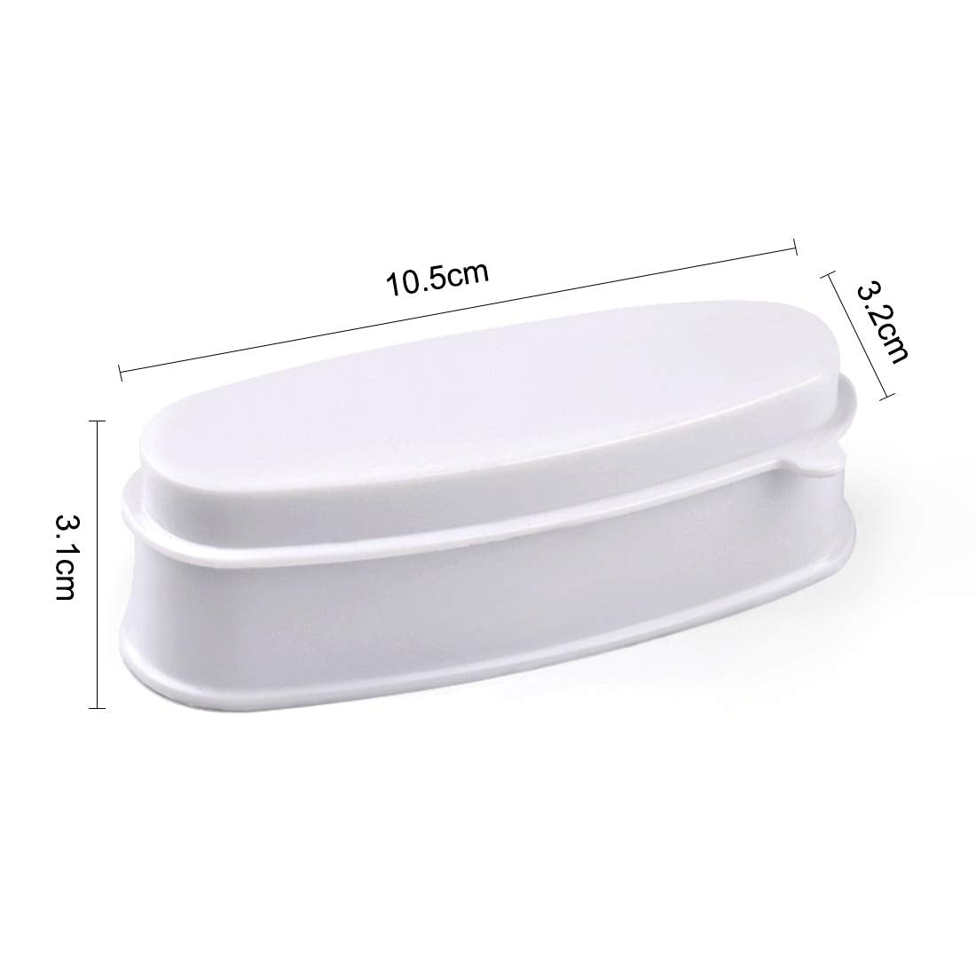 ABS Durable Easy French Dip Tray Dipping Powder Container Dual Use for Short Extended Nails Molding for White Pink Smile Line Pack of 1, HJ-NAT117
