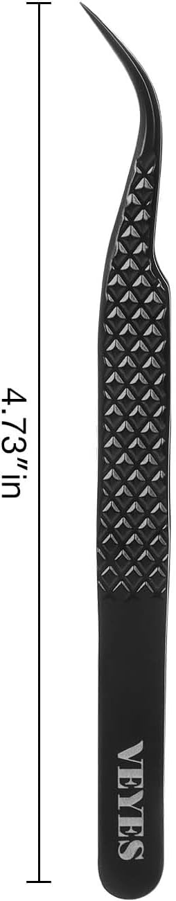 VEYES INC Lash Tweezers for Eyelash Extensions,High Precision Tweezers for Individual Classic and Volume Lash,Stainless Steel Tweezers-45 Degree