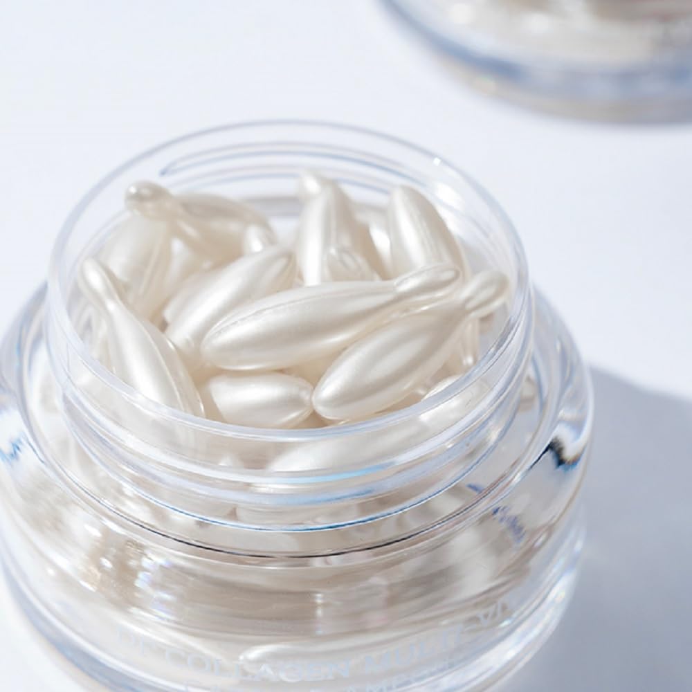 Multi-Vita Capsule Ampoule – Anti-Wrinkle Firming Serum with Hyaluronic Acid, Collagen & Ceramide, Vegan Vegetable Oil Base, Deep Hydration, Korean Skin care, 30 Capsules